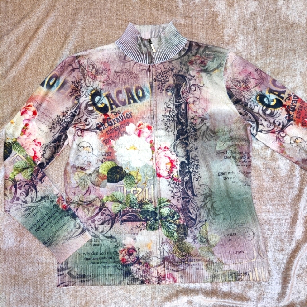 Impulse California Print Zip Front Jacket, Size M
